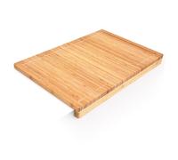 Relaxdays Tabla de Cortar de Bambú, Con Ranura para Líquidos, 5 x 56 x 38 cm, Madera para Servir Alimentos, Natural