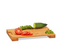 Relaxdays Tabla de Cortar Grande para Cocina, Bambú, Beige, 25 x 35 x 3 cm