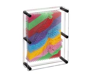 Relaxdays Tablero de juego pin art 3D azul,amarillo,rojo