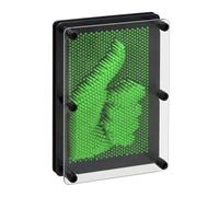 Relaxdays Imagen de uñas Pinart Tablero Pin Art, Escultura 3D, 13x18cm, Juego Pinchitos, Molde Clavos Decorativo, Verde, Acero