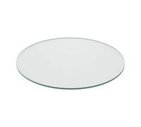 Relaxdays Tablero Vidrio Templado, Ø 50 cm, Grosor 8 mm, Panel Cristal Redondo para Mesa y Chimenea, ESG, Transparente