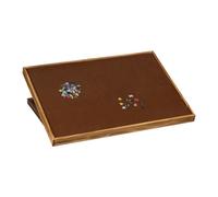 Relaxdays Puzzletisch Tablero de Puzle, Mesa de Rompecabezas Altura Ajustable, para 1000 y 1500 Piezas, Reversible, Madera, Natural, Fieltro, 38 x 93 x 74,5 cm