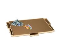 Relaxdays Tablero para Puzzle, 6 Cajones Extraíbles, para Rompecabezas de hasta 1500, Base Guardapuzles, Madera, Natural, Fieltro, 4,5 x 88,5 x 68,5 cm