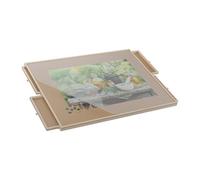 Relaxdays Tablero para Puzzles con 4 Cajones, Organizador Rompecabezas de 1500 Piezas, Giratorio, Inclinable, Natural, Madera, 4 x 93 x 67 cm