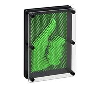 Relaxdays Tablero Pin Art, Escultura Clavos 3D, 13x18cm, Juego Pinchitos, Molde Clavos Decorativo, Verde