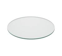 Relaxdays Tablero Vidrio Templado, Ø 40 cm, Grosor 8 mm, Panel Cristal Redondo para Mesa y Chimenea, ESG, Transparente