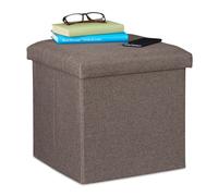 Relaxdays Taburete almacenaje plegable antracita