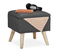 Relaxdays Taburete bajo almacenaje gris