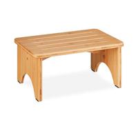 Relaxdays Taburete baño de bambú marrón claro