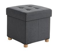 Relaxdays Taburete con almacenamiento práctico antracita
