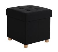 Relaxdays Taburete con almacenamiento práctico negro