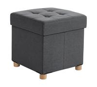 Relaxdays Taburete con almacenamiento práctico antracita