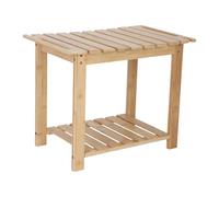 Relaxdays Taburete de bambú con Estante, Asas, portadoccia, 42 x 53 x 33 cm, Color Natural