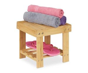 Relaxdays Taburete de baño pequeño bambú marrón claro