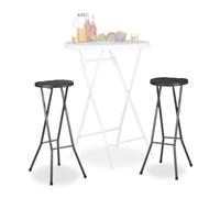 Relaxdays Bastian - Taburetes de bar plegables, Impermeable, Plástico, 80 cm de Altura, 2 unidades