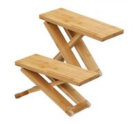 Relaxdays Taburete Fisiológico Inodoro, 2 Piezas, Escalón WC, Reposapiés Plegable para IR al Baño 23x12x31 cm, Natural, Bambú