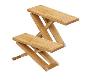 Relaxdays Taburete Fisiológico Inodoro, 2 Piezas, Escalón WC, Reposapiés Plegable para IR al Baño 23x12x31 cm, Natural