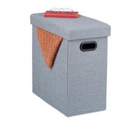Relaxdays Taburete gris con espacio de almacenaje gris