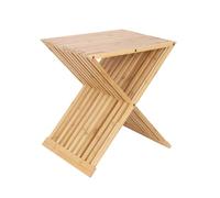 Relaxdays Taburete para plantas, plegable, mesa auxiliar para flores, HBT: 44 x 40 x 33 cm, bambú, natural