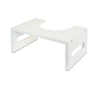 Relaxdays Taburete para WC, Apoyo para el baño, Adultos, bambú, 18,5 x 43,5 x 28 cm, Blanco