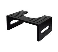 Relaxdays Taburete para WC en bambú, Apoyo para evacuar, Adultos, 18,5 x 43,5 x 28 cm, Negro