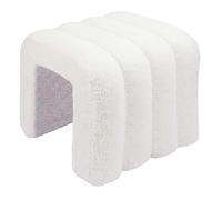 Relaxdays Puf de peluche blanco