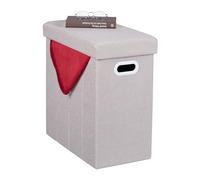 Relaxdays Taburete Plegable con Sitio de Almacenaje, Acolchado, de Tela, para Salón y Pasillo, 49 x 48,5 x 27 cm, Beige