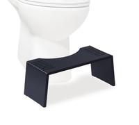 Relaxdays Taburete plegable de bambú negro