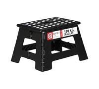 Relaxdays Taburete Plegable para Camping y baño Infantil, Negro | Hasta 150 kg, plástico, 22x35x28 cm