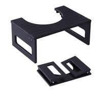 Relaxdays Taburete Plegable para Inodoro con Apoyo, Antideslizante, bambú, 43x27.5x18 cm, Negro