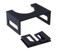 Relaxdays Taburete plegable para WC de bambú negro