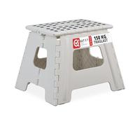 Relaxdays Taburete Plegable, Portátil, Escalón Baño, Blanco | Para Niños o Viajes, Resiste hasta 150 kg, 30 x 37 x 29 cm