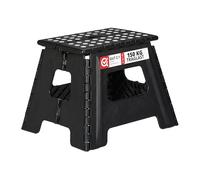 Relaxdays Taburete Plegable, Portátil, Escalón Baño, para Niños o Viajes, Resiste hasta 150 kg, 30 x 37 x 29 cm, Negro