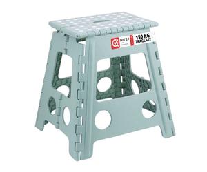 Relaxdays Taburete plegable XL blanco,verde