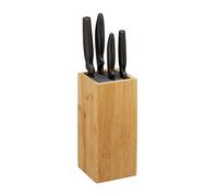 Relaxdays Taco Cuchillos Cocina Bambú, Portacuchillos Cerda Flexible, Tacoma, Bloque Cuchillos 23x10,5x10,5 cm, Natural