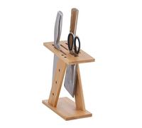 Relaxdays Taco Cuchillos Cocina, Portacuchillos Bambú, Bloque Guardacuchillos Hojas Anchas, 22 x 9,5 x 19,5 cm, Natural