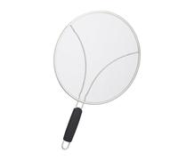 Relaxdays Tapa Antisalpicaduras, para Sartén de 29 cm, Protector Anti Salpicaduras con Mango, Acero Inoxidable, Plateado