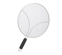 Relaxdays Spritzschutz für Pfannen Tapa Antisalpicaduras, para Sartén de 33 cm, Protector Anti Salpicaduras con Mango, Acero Inoxidable, Plateado, 0,5 x 48 x 33 cm