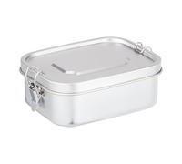 Relaxdays Taper Acero Inoxidable, Hermético, Fiambrera Adultos y Niños, 1 L, Contenedor Alimentos, Plateado, Caucho, 7 x 18 x 13,5 cm