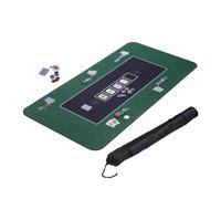Relaxdays Tapete de Póker 180x90cm, Texas Holdem, Casino, Mantel Mesa Póquer Grande, Antideslizante, Poliéster, Verde
