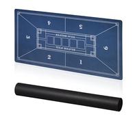 Relaxdays Tapete Póquer, 120 x 60 cm, Mantel Poker Texas Hold'em, Alfombrilla Antideslizante, Bolsa, 6 Jugadores, Azul, 60% poliéster 40% Caucho