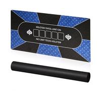 Relaxdays Tapete Póquer, 120 x 60 cm, Mantel Poker Texas Hold'em, Antideslizante, Bolsa, 10 Jugadores, Azul y Negro, 60% poliéster 40% Caucho