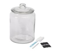 Relaxdays Tarro de Cristal hermético de 6 l, Redondo, 30x20 cm, Transparente