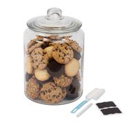 Relaxdays Tarro de vidrio con tapa transparente