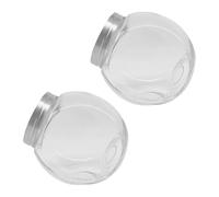 Relaxdays Tarros de Caramelos, Set 2x2L, para Dulces, Tapa Inoxidable, Transparente/Plateado, 18x17.5x12.5 cm