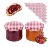 Relaxdays Tarros de conserva, Set de 50, 220 ml, Tapa Twist-Off, para mermeladas y conservas, Transparentes