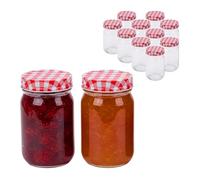 Relaxdays Tarros para conservas, Juego de 12, 400 ml, Tapa Twist-Off, para Mermelada y compota, Grandes, Transparentes
