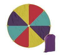 Relaxdays Tela de Juegos Infantil, Ø 350 cm, Paracaídas Redondo para Niños, 8 Asas, Juguete para Exterior, Multicolor, Poliéster