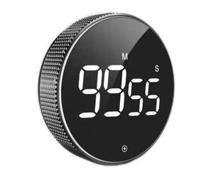 Relaxdays Temporizador de Cocina, Pantalla LED Regulable, magnético, Negro | volumen ajustable, cuenta atrás/crono 99 min