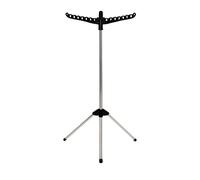 Relaxdays Tendedero abatible, 27 Perchas, resiste hasta 15 kg, secador, Medidas: 143 x 56 cm, Negro/Plateado